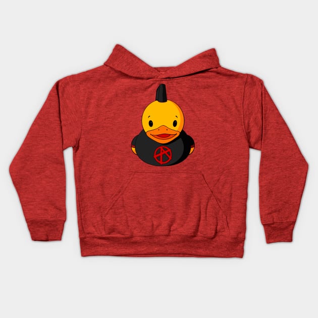 Anarchy Boy Rubber Duck Kids Hoodie by Alisha Ober Designs